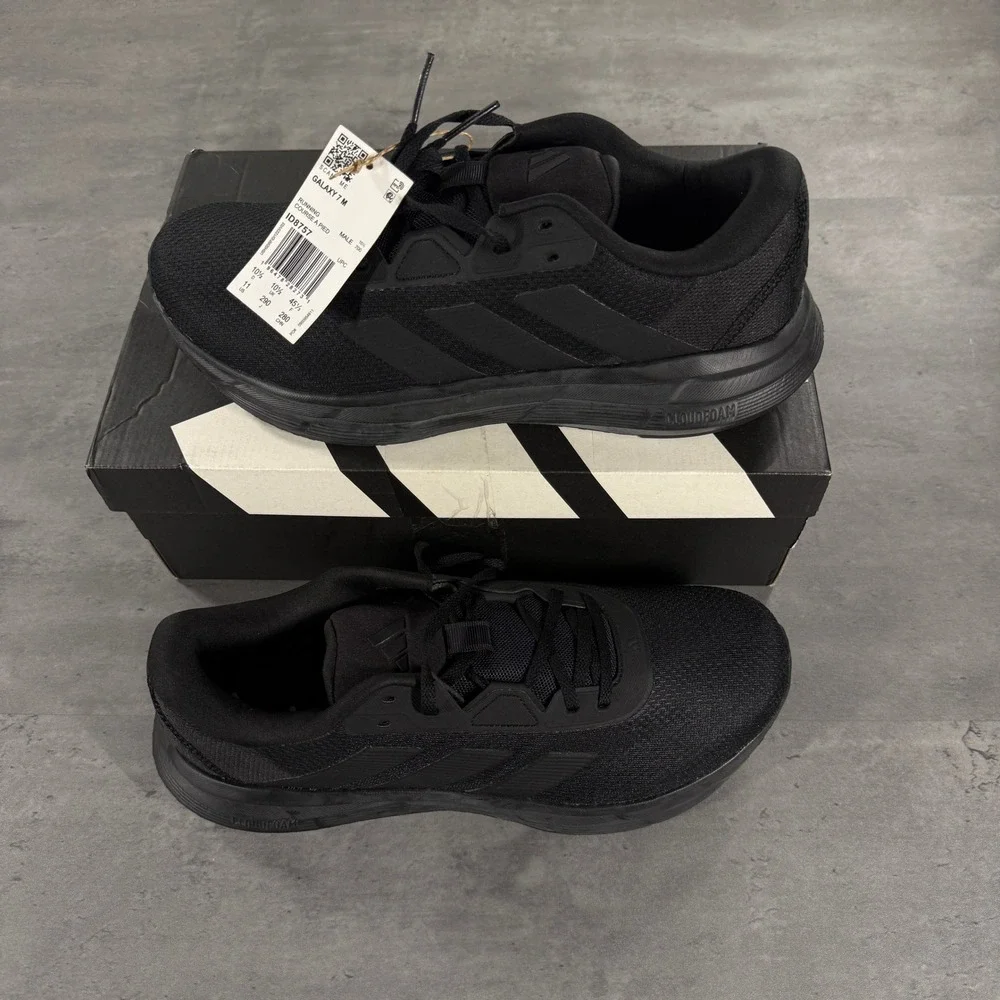 adidas Running Shoes Mens 11 Galaxy 7 M Core Black ID8757 NEW Cloudfoam